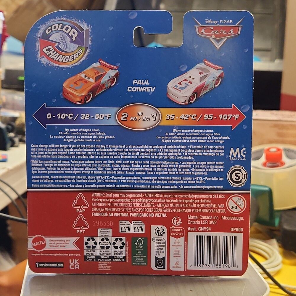 New Disney Pixar Cars Paul Conrev Color Changers 2019 - Picture 3 of 3